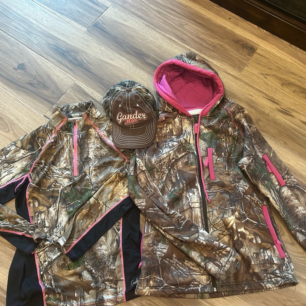 Ladies Camo Jacket, Shirt Set with Hat